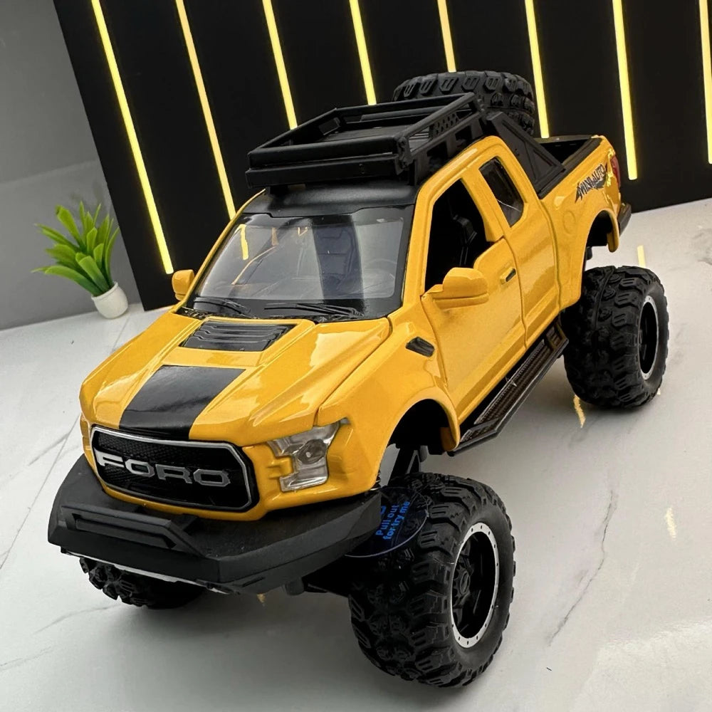 [TOY] 1:32 Ford 2020 F-150 Raptor Off-Road Yellow Model Car Die-Cast