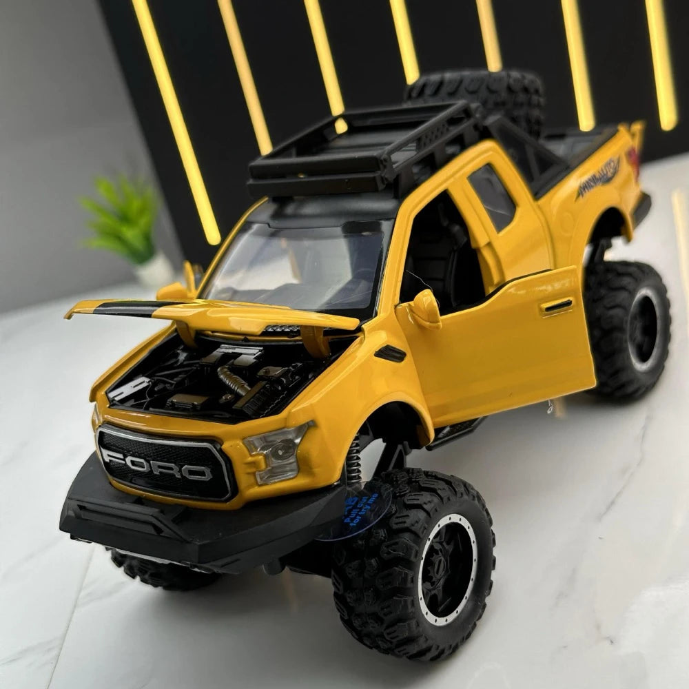 [TOY] 1:32 Ford 2020 F-150 Raptor Off-Road Yellow Model Car Die-Cast