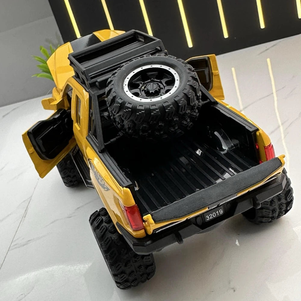 [TOY] 1:32 Ford 2020 F-150 Raptor Off-Road Yellow Model Car Die-Cast