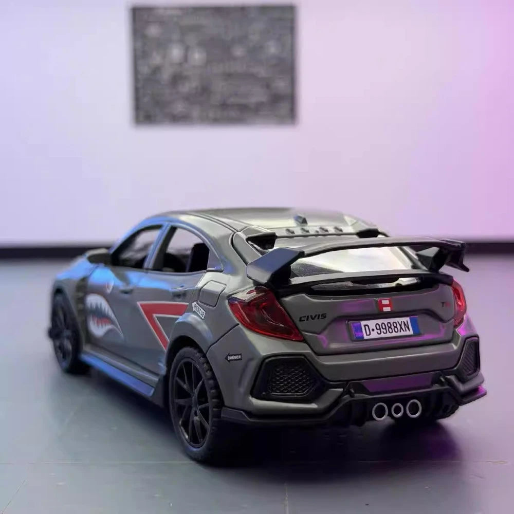 [TOY] 1:32 Honda 2016 Civic 10th Type R Sport Gray Model Car Die-Cast