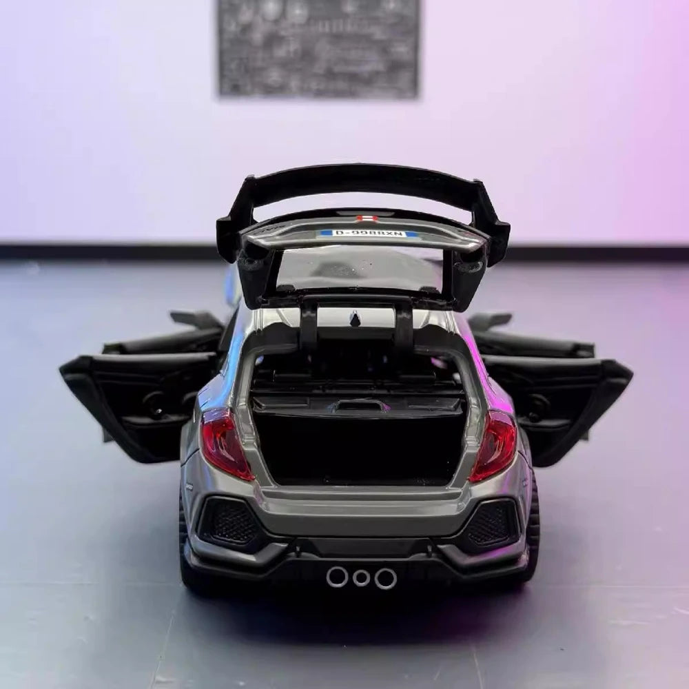 [TOY] 1:32 Honda 2016 Civic 10th Type R Sport Gray Model Car Die-Cast
