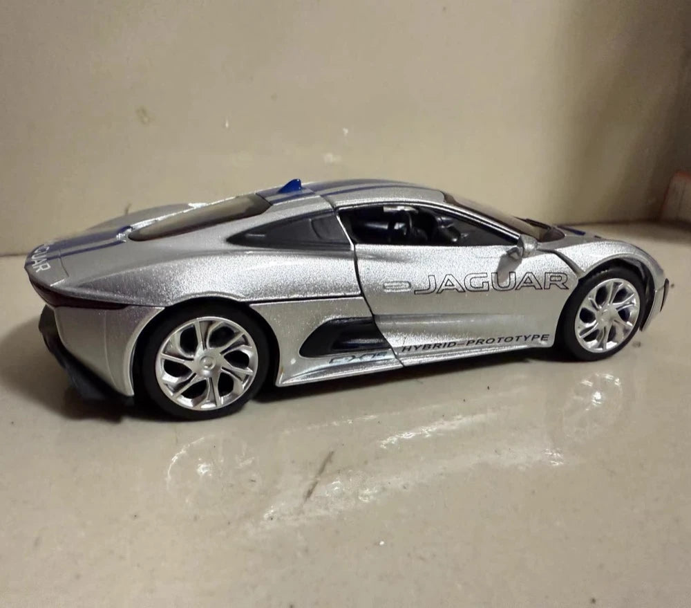 [TOY] 1:32 Jaguar 2010 C-X75 Silver Model Car Die-Cast