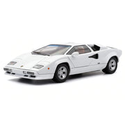 Lamborghini 1982 Countach LP500S vit 1:32 – modellbil i gjuten metall för display