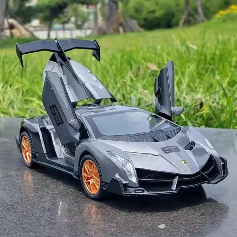 [TOY] 1:32 Lamborghini 2013 Veneno harmaa pienoismalli Die-Cast