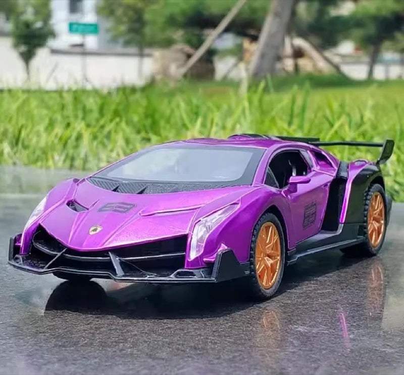 [TOY] 1:32 Lamborghini 2013 Veneno viola modellino di auto Die-Cast
