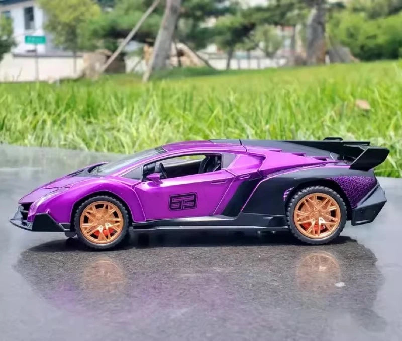 [TOY] 1:32 Lamborghini 2013 Veneno viola modellino di auto Die-Cast