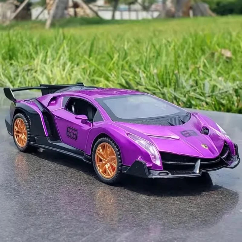 [TOY] 1:32 Lamborghini 2013 Veneno viola modellino di auto Die-Cast