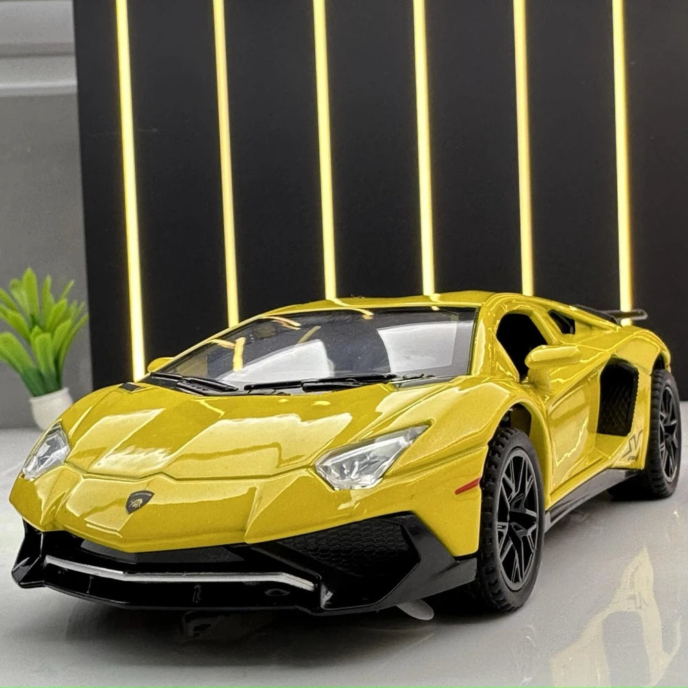 [TOY] 1:32 Lamborghini 2016 Aventador LP750-4 SV SuperVeloce イエロー モデルカー Die-Cast