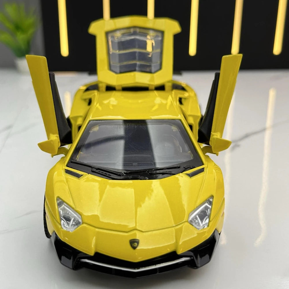 [TOY] 1:32 Lamborghini 2016 Aventador LP750-4 SV SuperVeloce Yellow Model Car Die-Cast