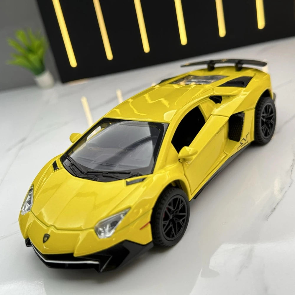 [TOY] 1:32 Lamborghini 2016 Aventador LP750-4 SV SuperVeloce イエロー モデルカー Die-Cast