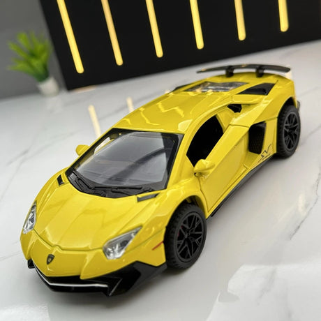[TOY] 1:32 Lamborghini 2016 Aventador LP750-4 SV SuperVeloce gul modellbil Die-Cast