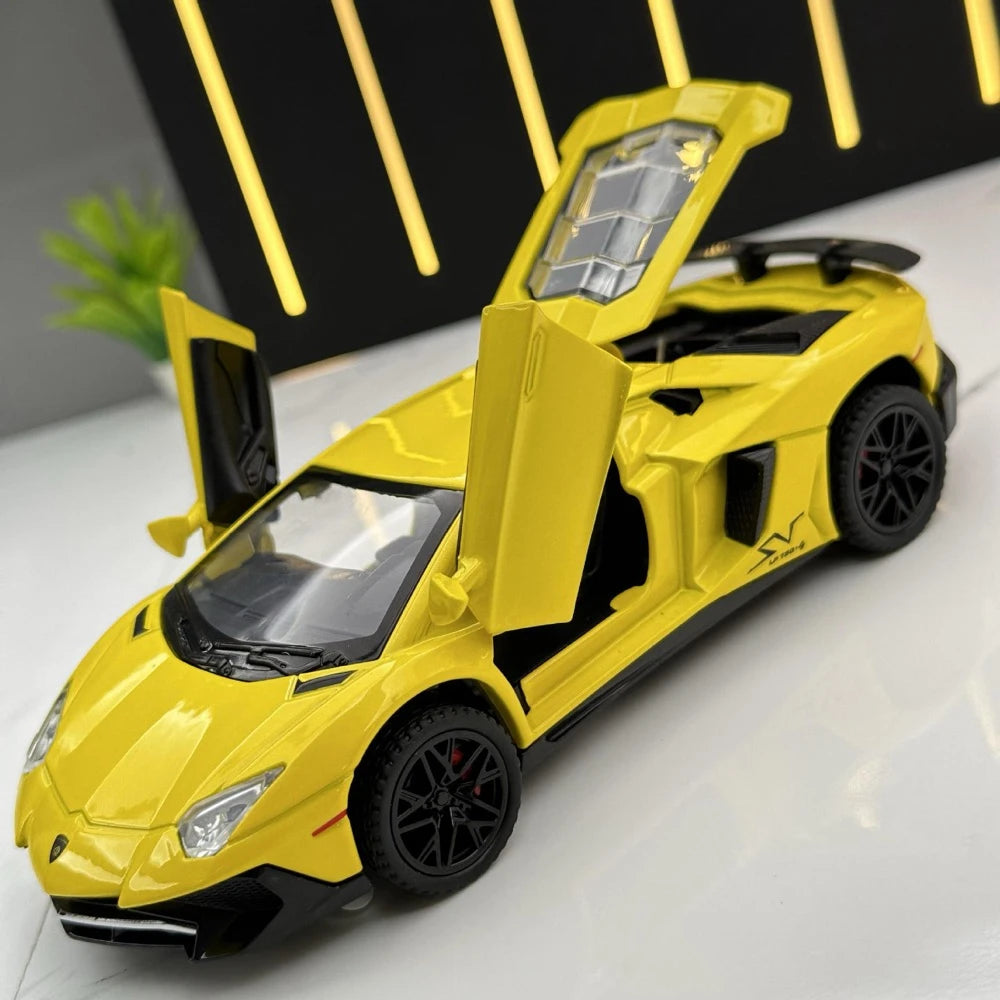 [TOY] 1:32 Lamborghini 2016 Aventador LP750-4 SV SuperVeloce Yellow Model Car Die-Cast