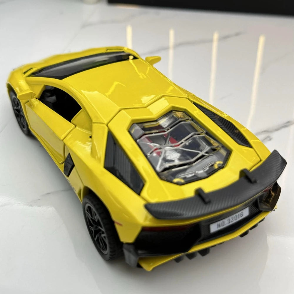 [TOY] 1:32 Lamborghini 2016 Aventador LP750-4 SV SuperVeloce Yellow Model Car Die-Cast