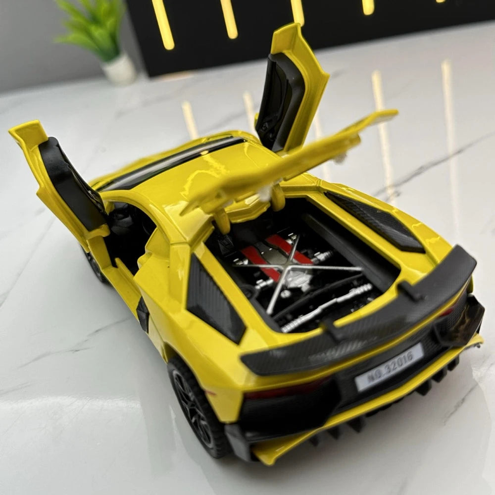 [TOY] 1:32 Lamborghini 2016 Aventador LP750-4 SV SuperVeloce Yellow Model Car Die-Cast