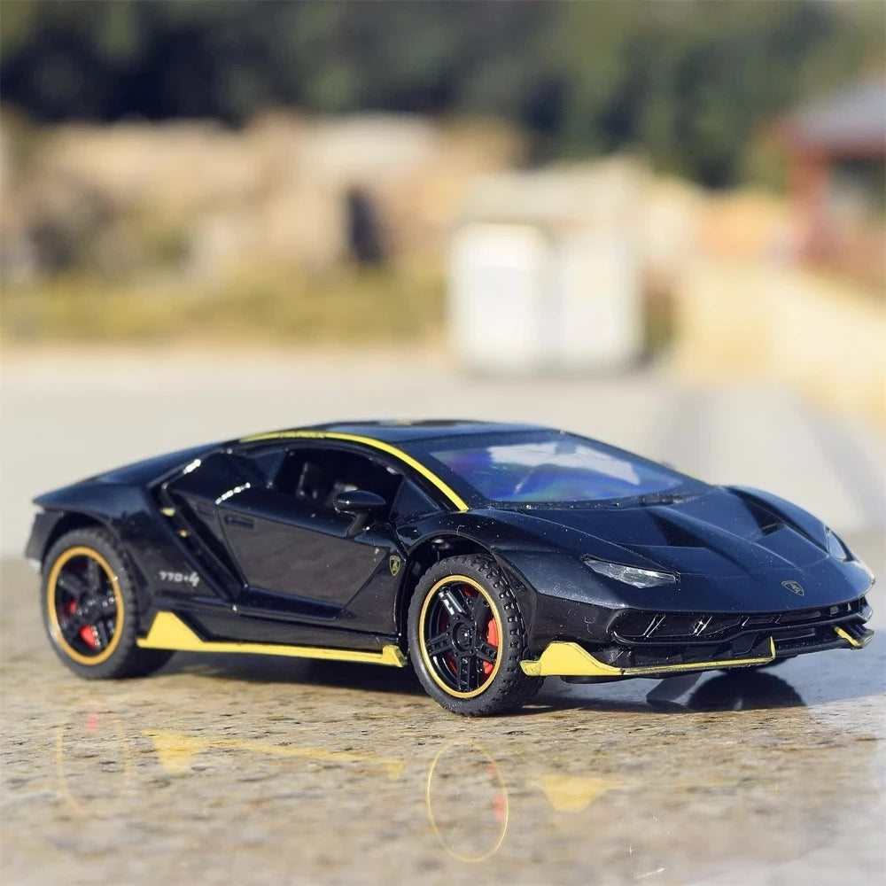[TOY] 1:32 Lamborghini 2017 Centenario LP770-4 glanzend zwart modelauto Die-Cast