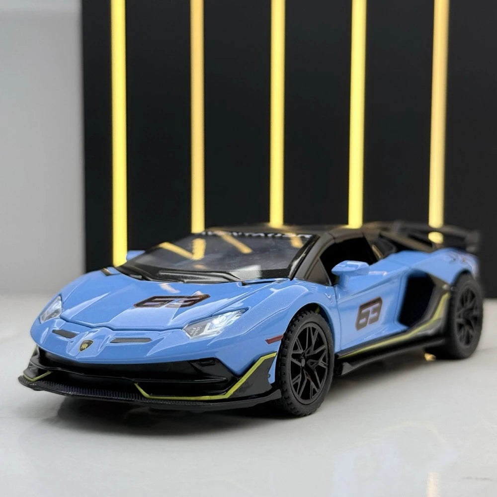 [TOY] 1:32 Lamborghini 2018 Aventador LP770-4 SVJ Blue Model Car Die-Cast