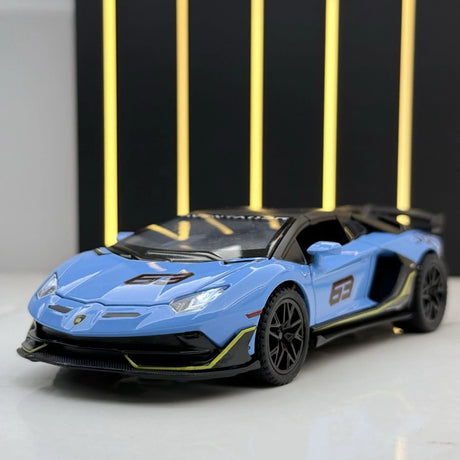[TOY] 1:32 Lamborghini 2018 Aventador LP770-4 SVJ Blue Model Car Die-Cast