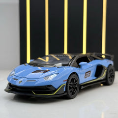 [TOY] 1:32 Lamborghini 2018 Aventador LP770-4 SVJ Blue Model Car Die-Cast