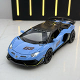 [TOY] 1:32 Lamborghini 2018 Aventador LP770-4 SVJ Blue Model Car Die-Cast