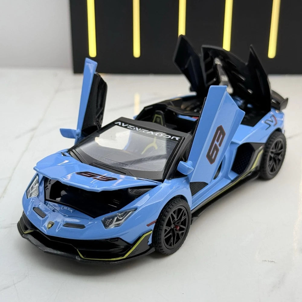 [TOY] 1:32 Lamborghini 2018 Aventador LP770-4 SVJ Blue Model Car Die-Cast