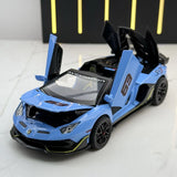 [TOY] 1:32 Lamborghini 2018 Aventador LP770-4 SVJ Blue Model Car Die-Cast