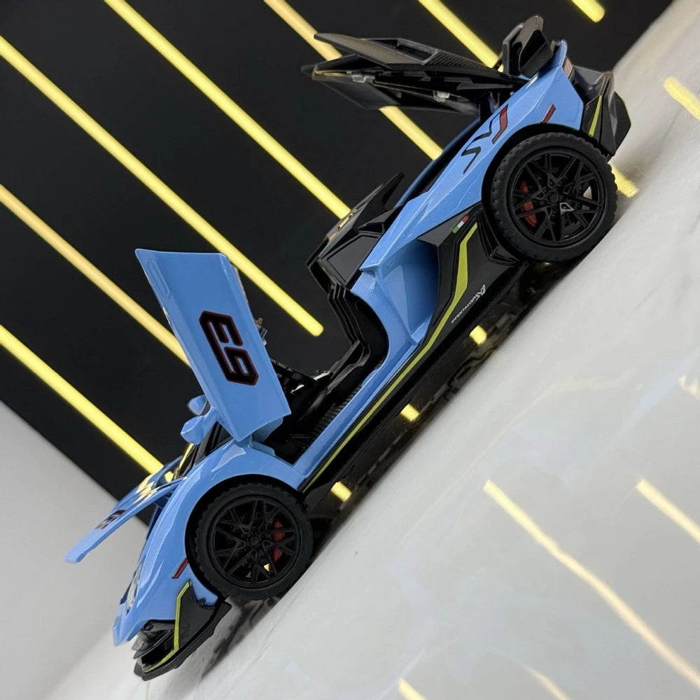 [TOY] 1:32 Lamborghini 2018 Aventador LP770-4 SVJ Blue Model Car Die-Cast