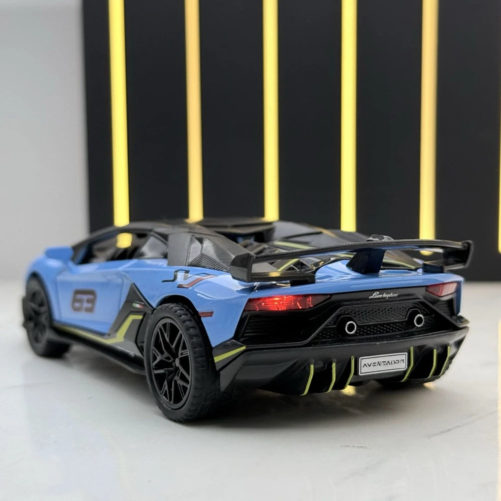 [TOY] 1:32 Lamborghini 2018 Aventador LP770-4 SVJ Blue Model Car Die-Cast