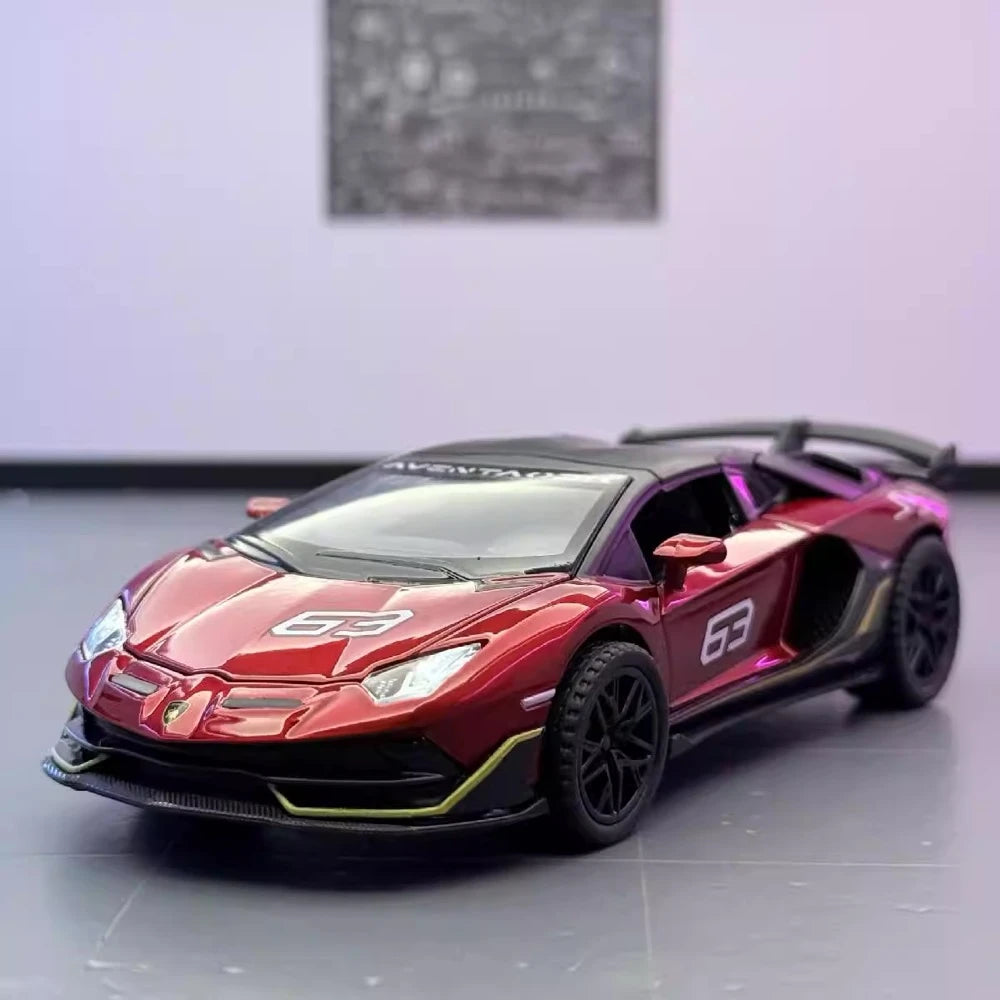 [TOY] 1:32 Lamborghini 2018 Aventador LP770-4 SVJ Red Model Car Die-Cast