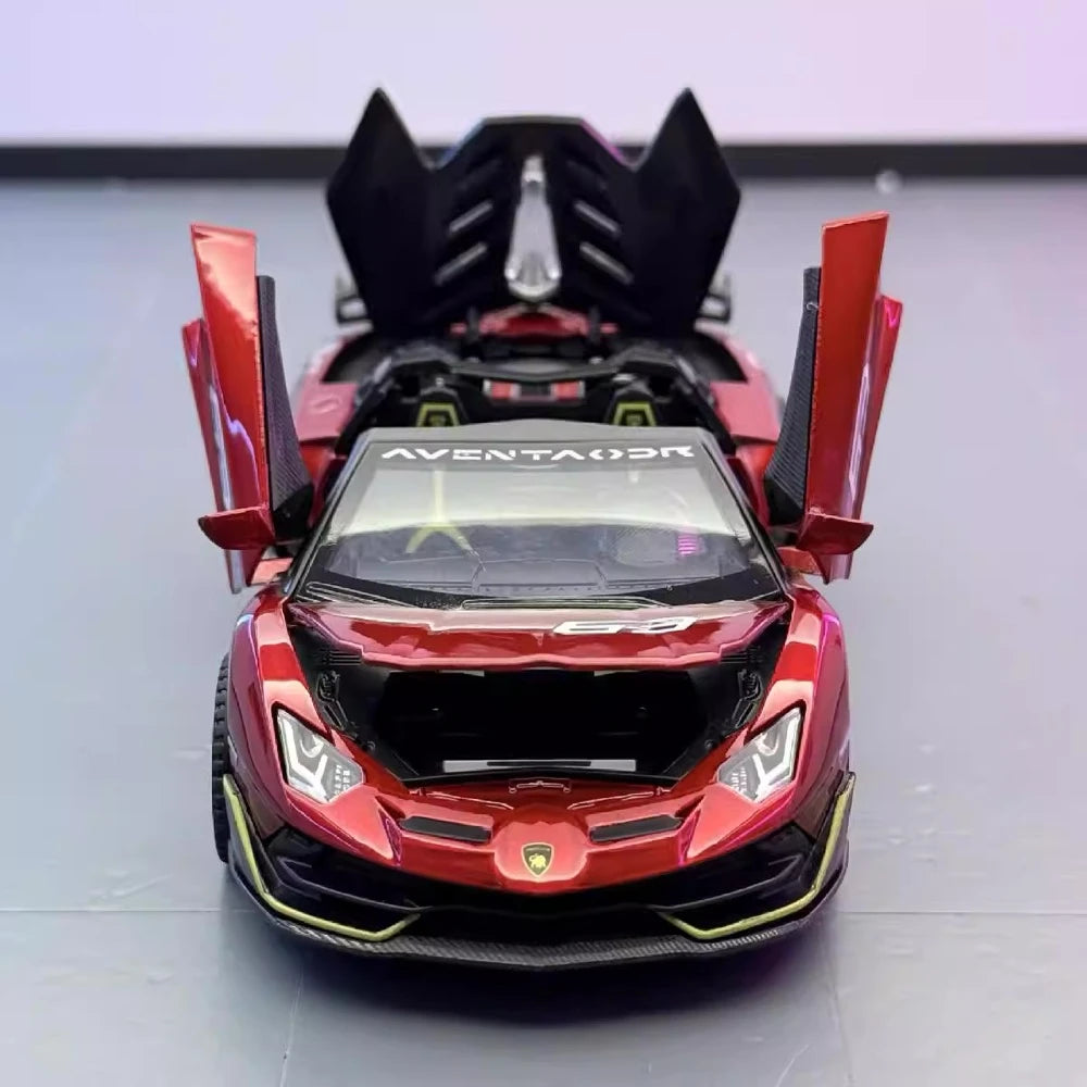 [TOY] 1:32 Lamborghini 2018 Aventador LP770-4 SVJ Red Model Car Die-Cast