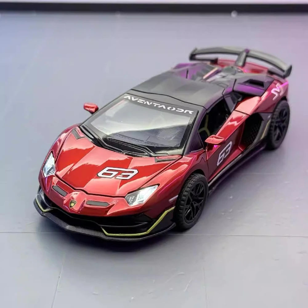 [TOY] 1:32 Lamborghini 2018 Aventador LP770-4 SVJ Red Model Car Die-Cast