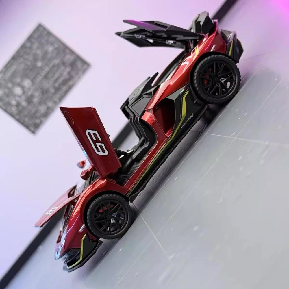[TOY] 1:32 Lamborghini 2018 Aventador LP770-4 SVJ Red Model Car Die-Cast