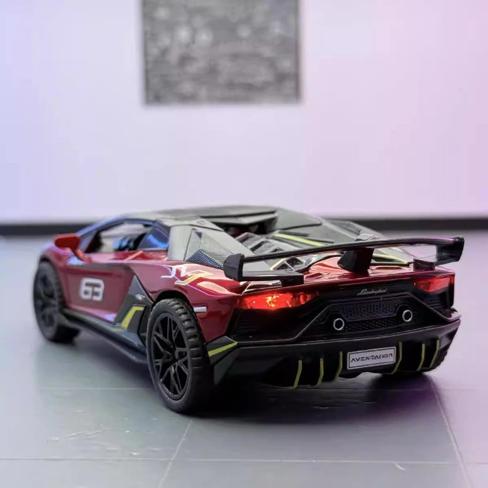 [TOY] 1:32 Lamborghini 2018 Aventador LP770-4 SVJ Red Model Car Die-Cast