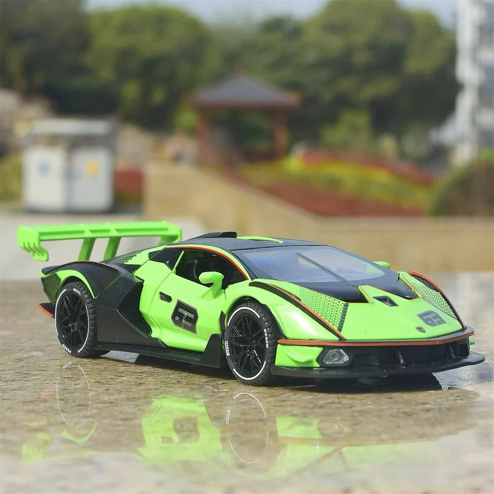 [TOY] 1:32 Lamborghini 2020 Essenza SCV12 Green Model Car Die-Cast