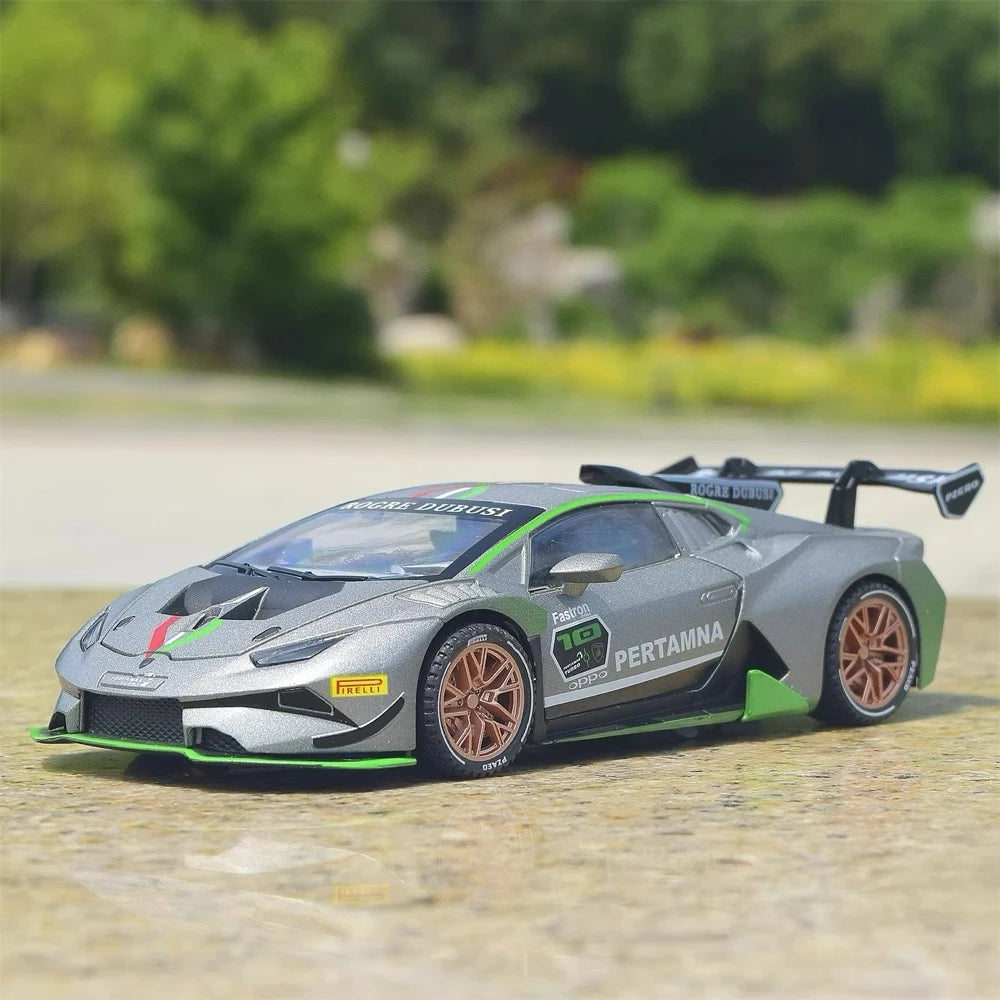 [TOY] 1:32 Lamborghini 2020 Huracan Super Trofeo EVO argento modellino di auto Die-Cast
