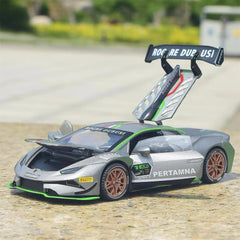 [TOY] 1:32 Lamborghini 2020 Huracan Super Trofeo EVO argento modellino di auto Die-Cast