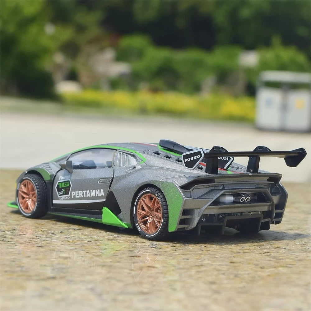 [TOY] 1:32 Lamborghini 2020 Huracan Super Trofeo EVO Silver Model Car Die-Cast