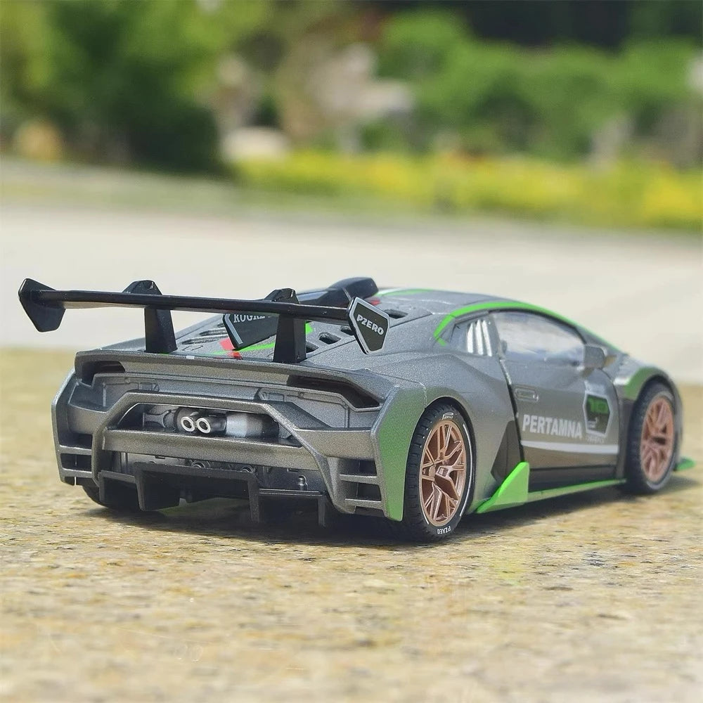 [TOY] 1:32 Lamborghini 2020 Huracan Super Trofeo EVO argento modellino di auto Die-Cast