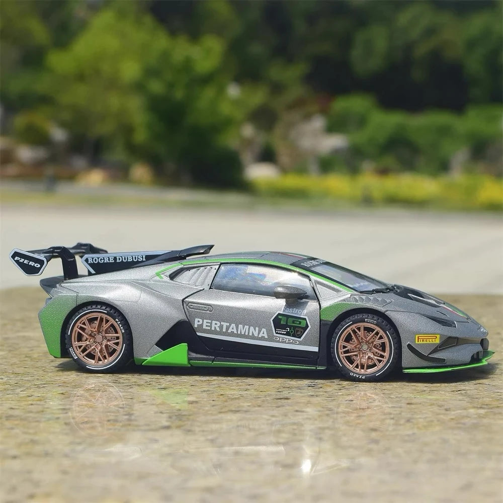 [TOY] 1:32 Lamborghini 2020 Huracan Super Trofeo EVO argento modellino di auto Die-Cast