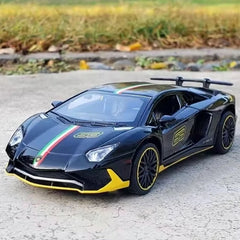 [TOY] 1:32 Lamborghini 2022 Aventador LP780-4 SVJ Black Model Car Die-Cast