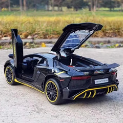 [TOY] 1:32 Lamborghini 2022 Aventador LP780-4 SVJ Black Model Car Die-Cast