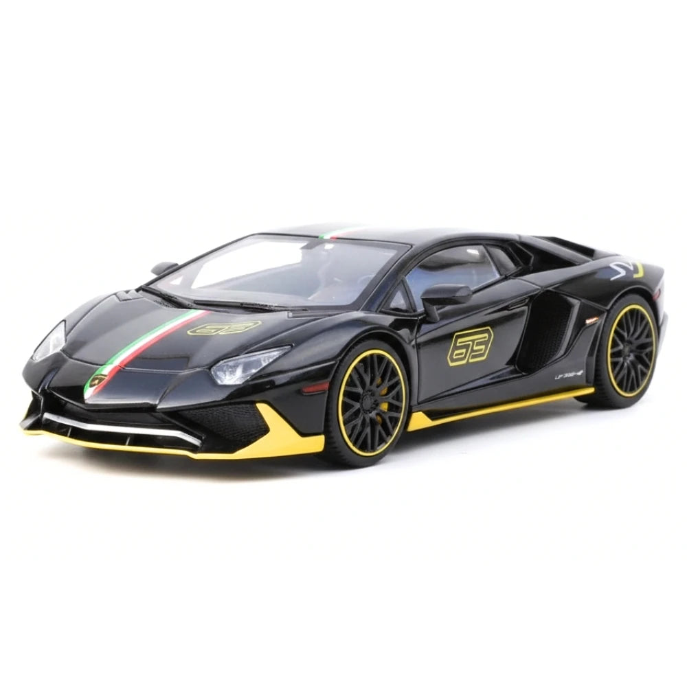 [TOY] 1:32 Lamborghini 2022 Aventador LP780-4 SVJ Black Model Car Die-Cast