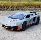 [TOY] 1:32 Lamborghini 2022 Aventador LP780-4 SVJ Gray Model Car Die-Cast