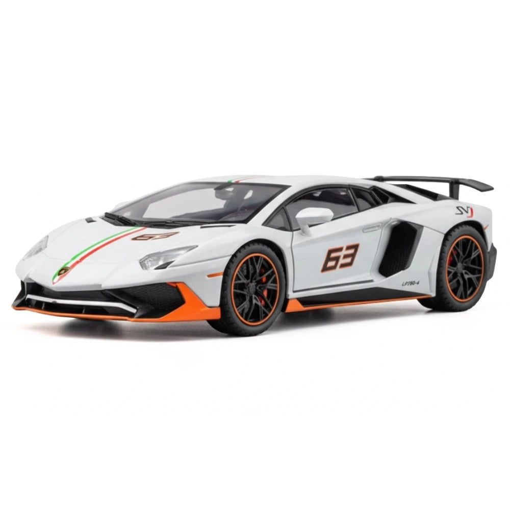 [TOY] 1:32 Lamborghini 2022 Aventador LP780-4 SVJ Gray Model Car Die-Cast
