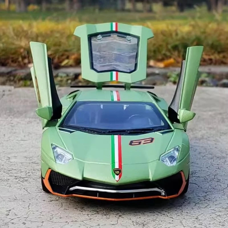 [TOY] 1:32 Lamborghini 2022 Aventador LP780-4 SVJ Green Model Car Die-Cast
