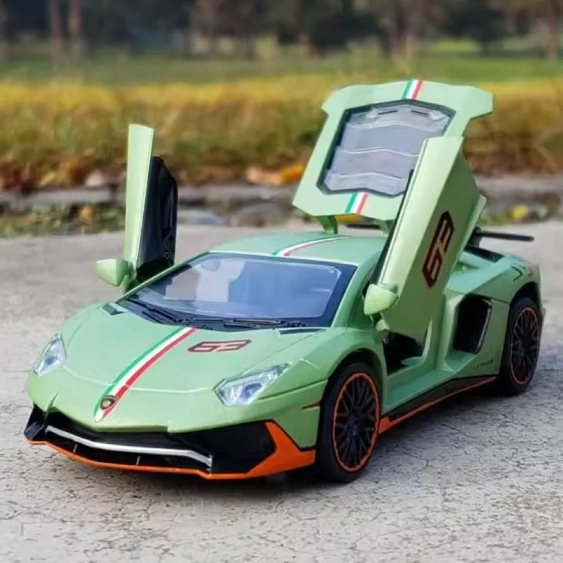 [TOY] 1:32 Lamborghini 2022 Aventador LP780-4 SVJ Green Model Car Die-Cast