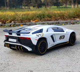[TOY] 1:32 Lamborghini 2022 Aventador LP780-4 SVJ White Model Car Die-Cast