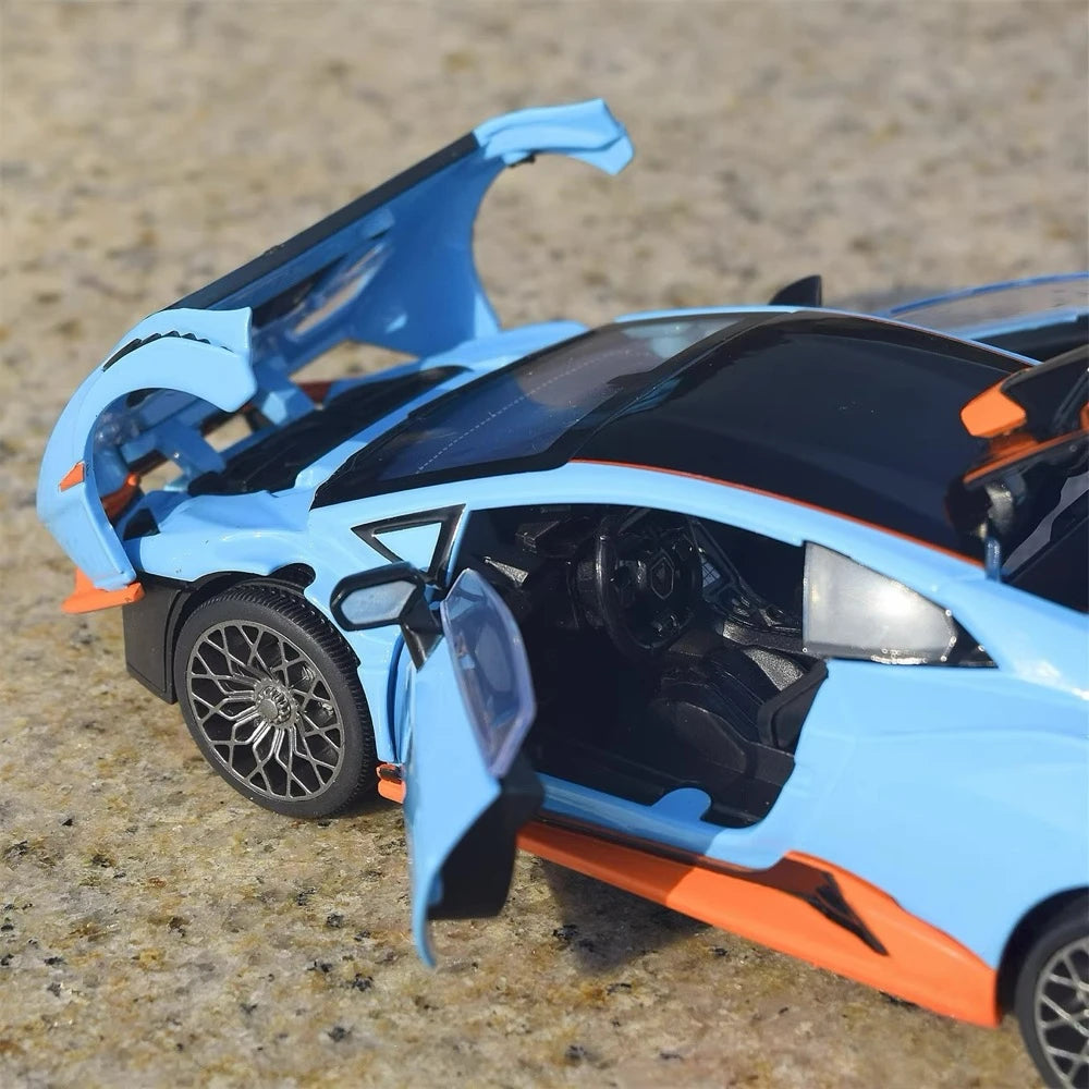 [TOY] 1:32 Lamborghini 2023 Huracan STO bleu voiture miniature Die-Cast