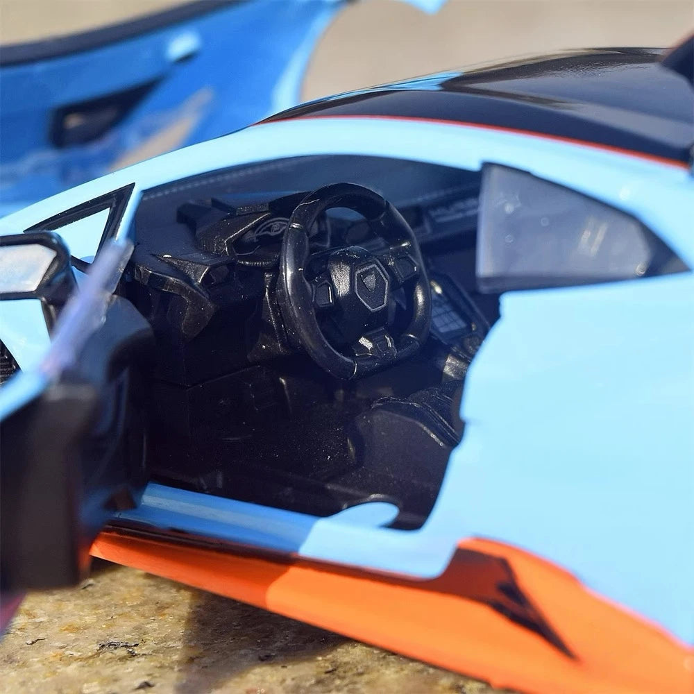 [TOY] 1:32 Lamborghini 2023 Huracan STO bleu voiture miniature Die-Cast