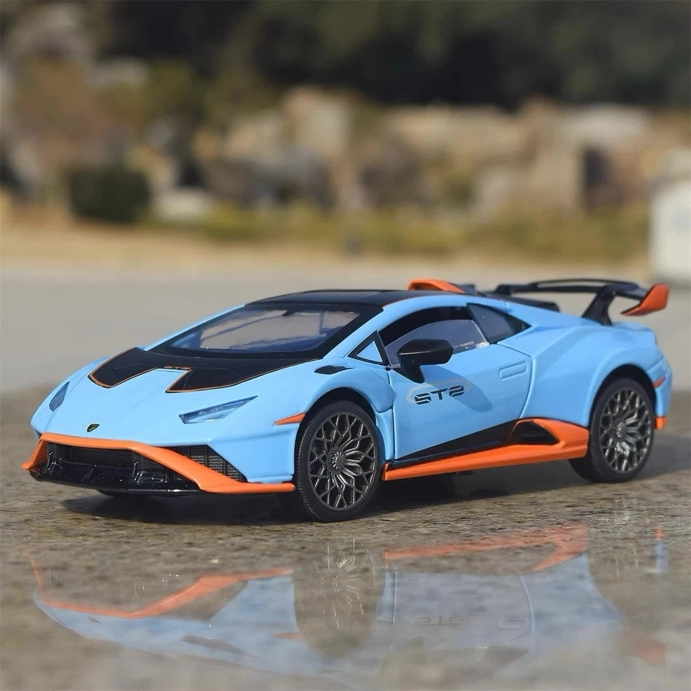 [TOY] 1:32 Lamborghini 2023 Huracan STO bleu voiture miniature Die-Cast