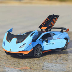 [TOY] 1:32 Lamborghini 2023 Huracan STO bleu voiture miniature Die-Cast